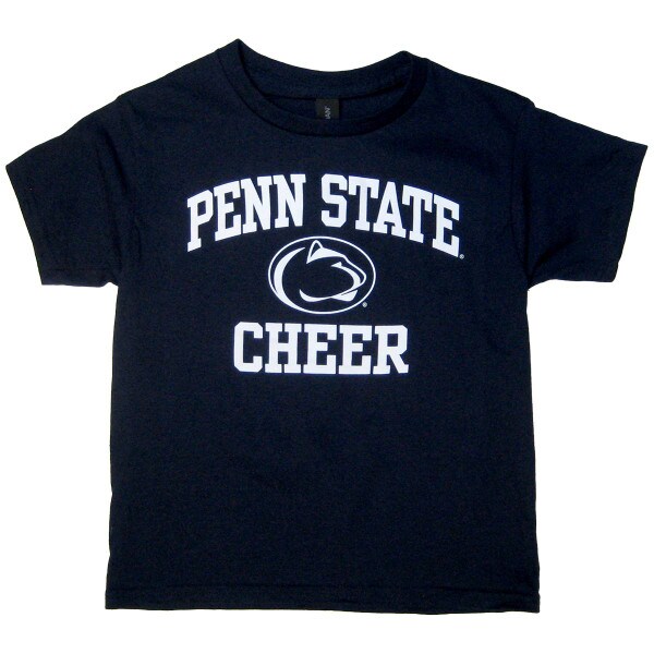 navy youth short sleeve t-shirt Penn State Cheer with Athletic Logo